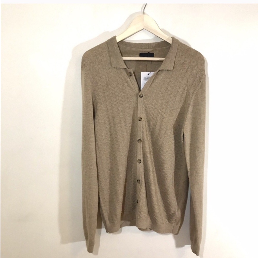 ASOS Men's Cardigan Sweater Tan Size M NWT